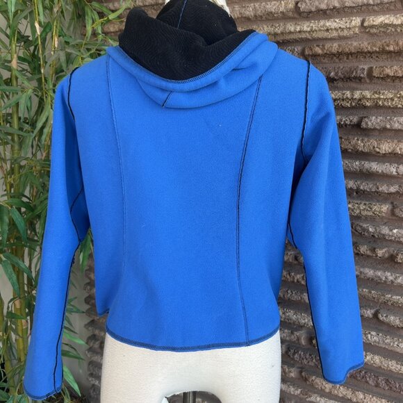 Nike Reversible Fleece Full Zip Athletic Fleece Jacket Blue Black Size Medium - Picture 10 of 13